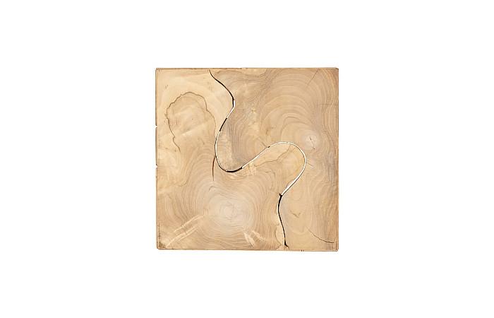 Phillips Collection ID116320 Teak Slice Pedestal, Square, Bleached , SM