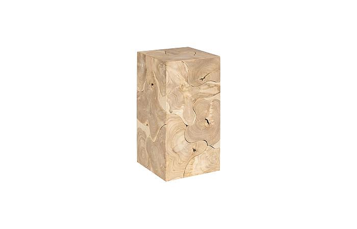 Phillips Collection ID116320 Teak Slice Pedestal, Square, Bleached , SM