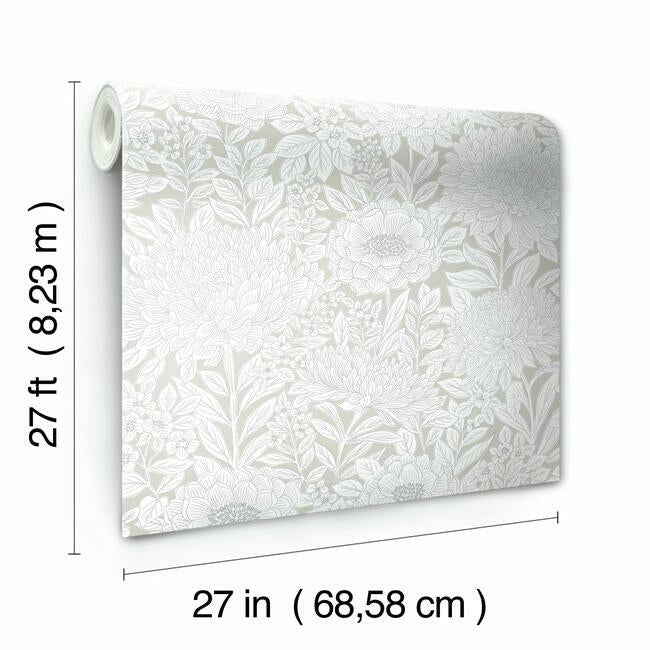 York WOOD BLOCK BLOOMS Wallpaper BW3922 - Day Dreamer Decor