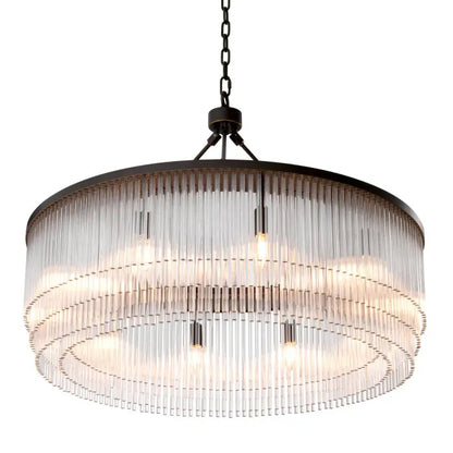 Eichholtz Hector L Chandelier, Clear Glass, Brushed Brass - Day Dreamer Decor