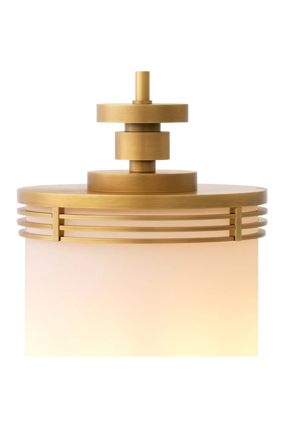 Eichholtz Fayence Pendant, White Glass, Antique Brass - Day Dreamer Decor