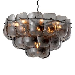 Eichholtz Gustave Chandelier, Bold Bronze Finish, Statement Piece, Smoke Glass - Day Dreamer Decor