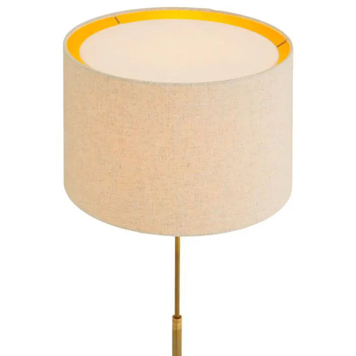 Eichholtz Rialta Table Lamp, Travertine Base, Vintage Brass Finish - Day Dreamer Decor