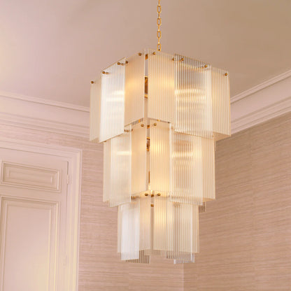 Eichholtz Giardano Chandelier, Clear Glass, Frosted Glass, Antique Brass Finish - Day Dreamer Decor