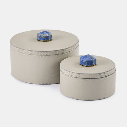 Luho Design House Genuine Leather Storage Container Lapis Leather Boxes - Day Dreamer Decor