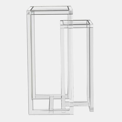 Luho Design House Raven Contemporary Clear Staging Pedestals - Day Dreamer Decor