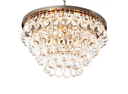 Eichholtz Bolzano Chandelier, Clear Glass, Light Brushed Brass Finish - Day Dreamer Decor