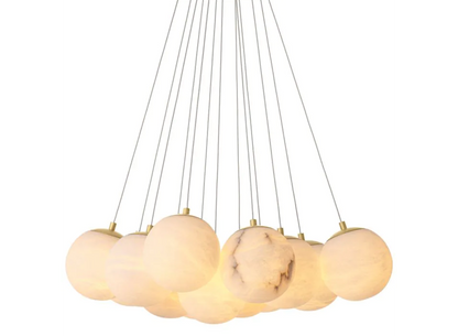 Eichholtz Sphinx L Chandelier, Alabaster, Antique Brass - Day Dreamer Decor