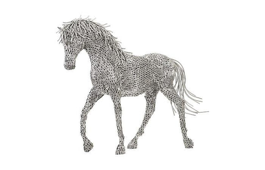 Phillips Collection ID96061 Horse Pipe Sculpture, Walking, Stainless Steel