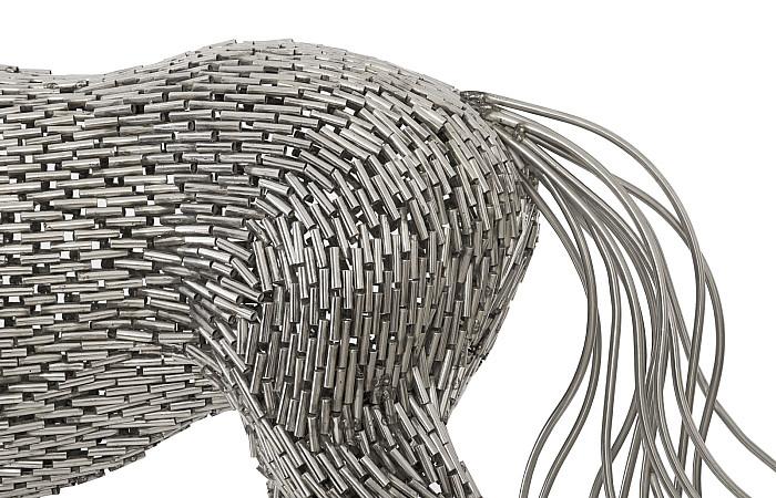 Phillips Collection ID96061 Horse Pipe Sculpture, Walking, Stainless Steel