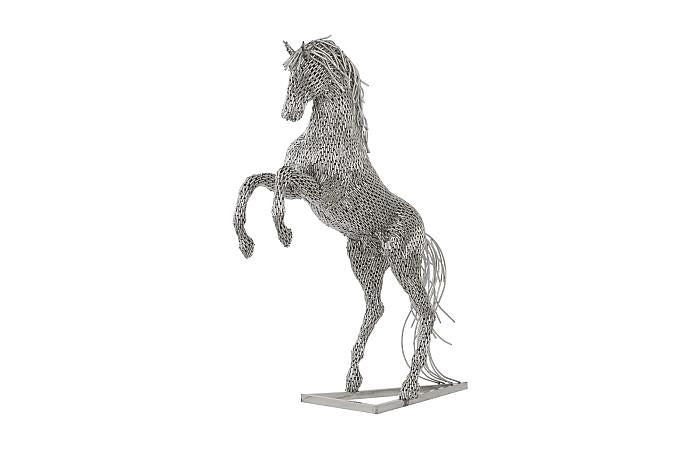 Phillips Collection ID96059 Horse Pipe Sculpture, Rearing, Stainless Steel