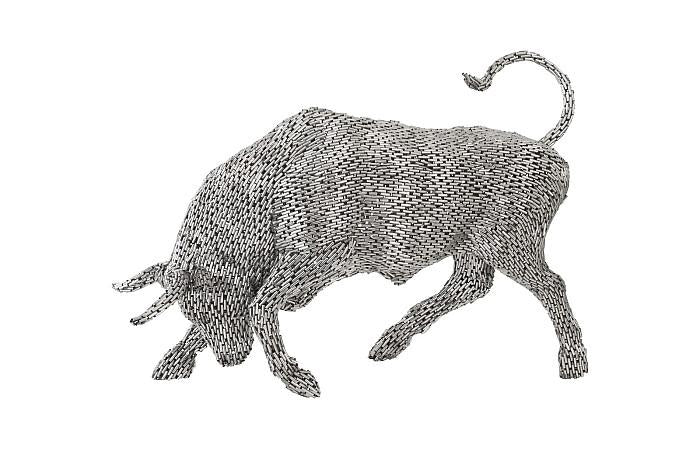 Phillips Collection ID96062 Bull Pipe Sculpture, Stainless Steel
