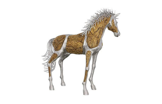 Phillips Collection ID113404 Mustang Horse Woodland Sculpture, Standing