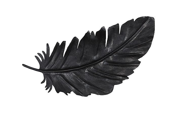 Phillips Collection Feather Wall Decor, Black, Metal, SM - Day Dreamer Decor