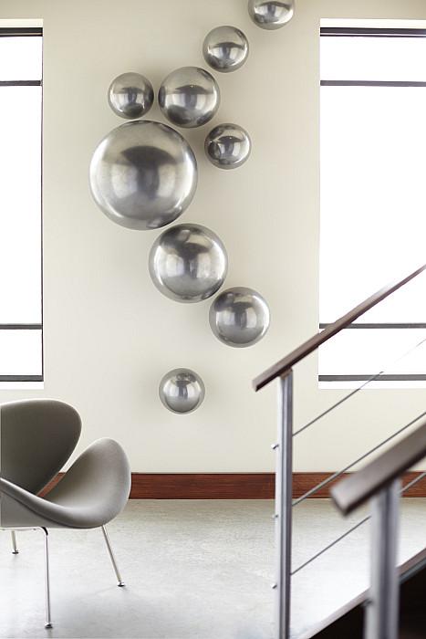 Phillips Collection Medium Whimsical Ball on the Wall, Polished Aluminum Finish-Day Dreamer Decor