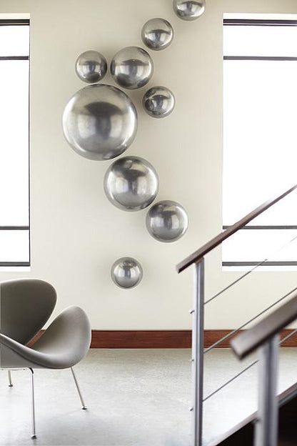 Phillips Collection Medium Whimsical Ball on the Wall, Polished Aluminum Finish-Day Dreamer Decor