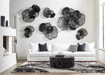 Jaipur Living Small Fanciful Flower Wall Art,Black, Metal-Day Dreamer Decor