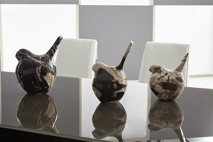 Phillips Collection Earthy Variety Petrified Wood Birds, Set of 3-Day Dreamer Decor