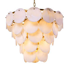 Eichholtz Clementina Chandelier, Alabaster, Antique Brass - Day Dreamer Decor