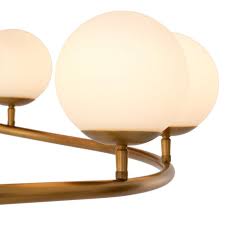 Eichholtz Brissac Chandelier, White Glass, Antique Brass - Day Dreamer Decor