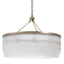 Eichholtz Hector L Chandelier, Clear Glass, Brushed Brass - Day Dreamer Decor