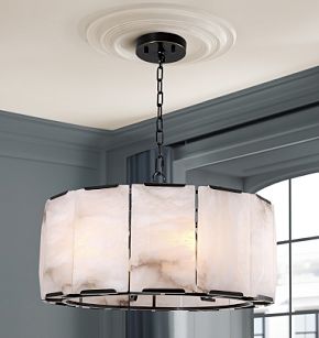 Eichholtz Ortiz Chandelier, Alabaster, Bronze Highlight Finish - Day Dreamer Decor
