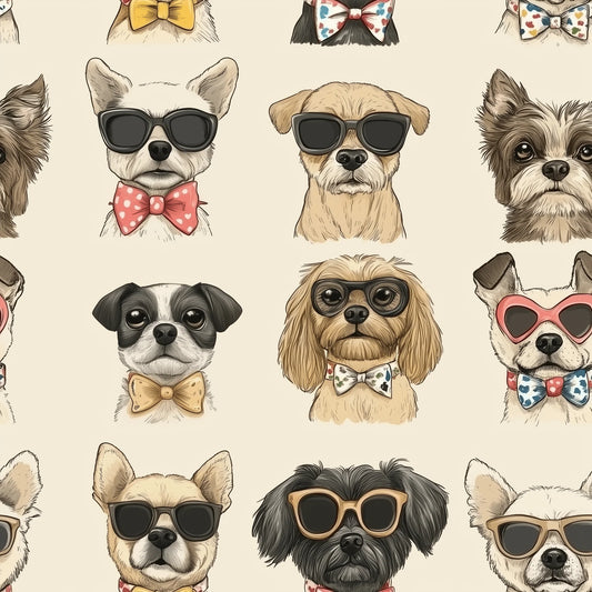 Painted Paper Pup-arazzi Wallpaper Peel and Stick