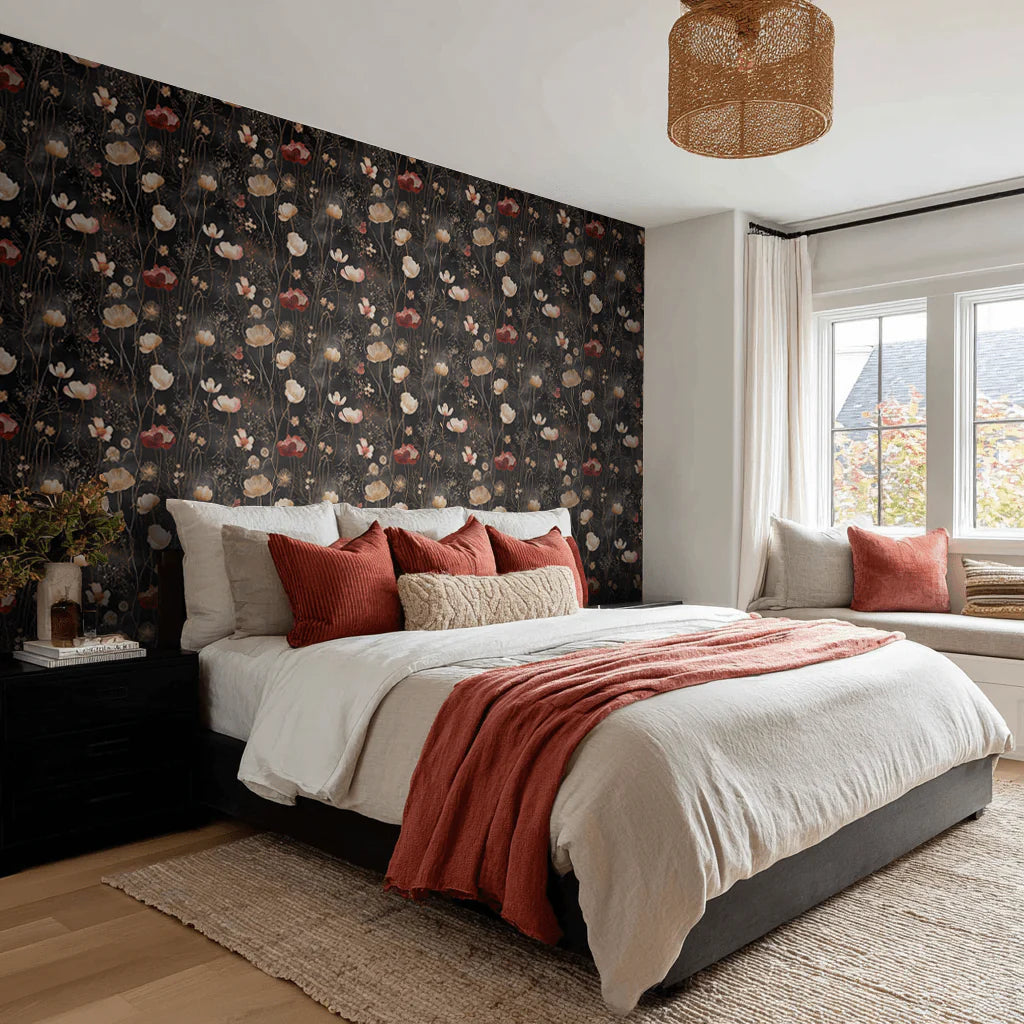 Painted Paper Tina Abstract Floral Wallpaper Peel and Stick - Day Dreamer Decor