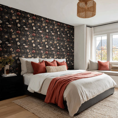 Painted Paper Tina Abstract Floral Wallpaper Peel and Stick - Day Dreamer Decor