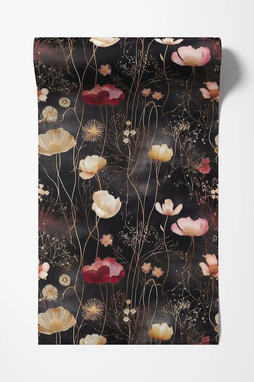 Painted Paper Tina Abstract Floral Wallpaper Peel and Stick - Day Dreamer Decor